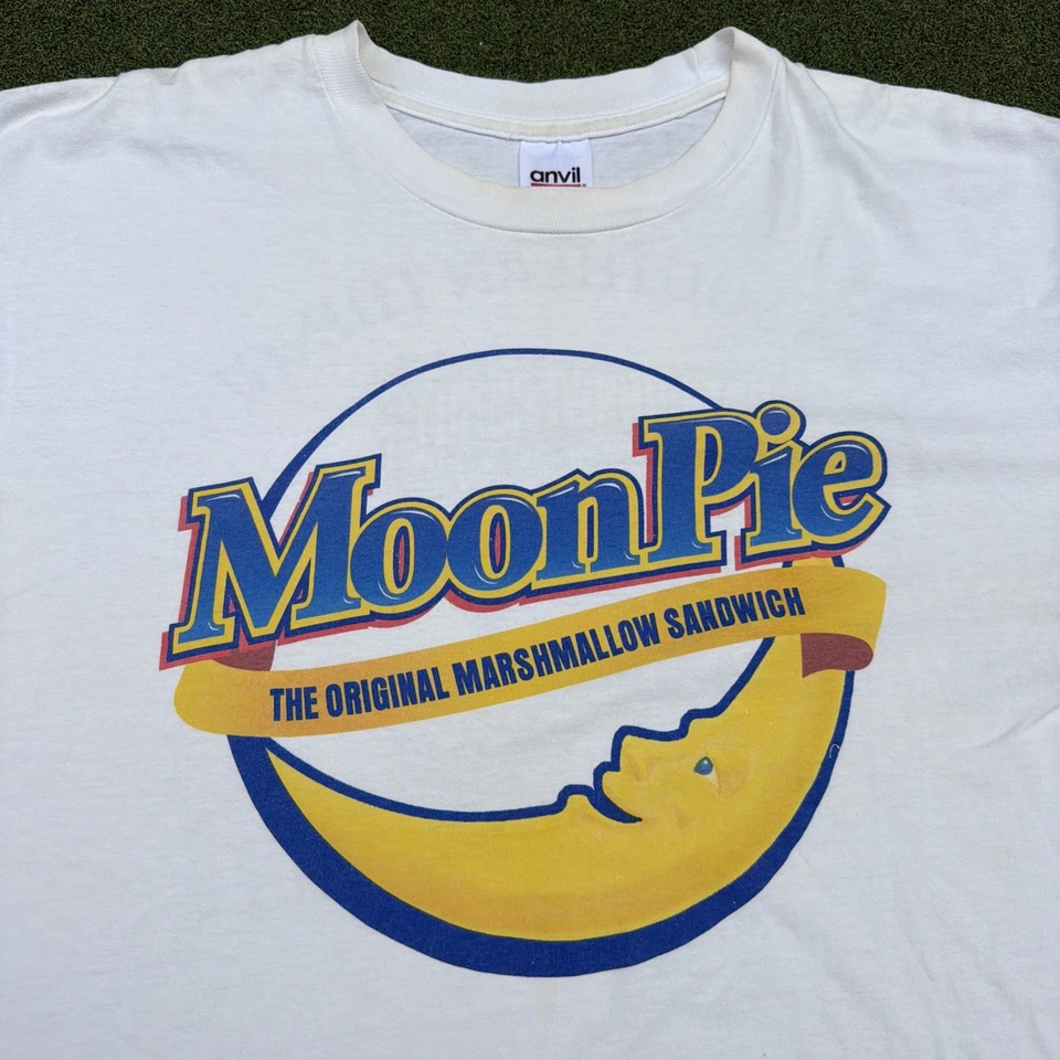 Vintage Moon Pie Double Sided T-Shirt White Single Stitched Size XL Nascar 1998 - Image 2 of 4