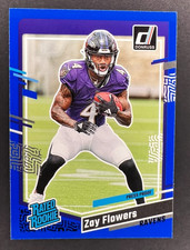 ZAY FLOWERS 2023 DONRUSS PRESS PROOF RATED ROOKIE BLUE RC