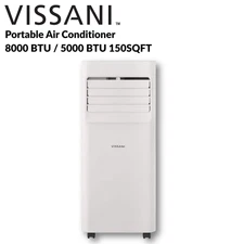 Vissani 3-in-1 Portable Air Conditioner 8000 BTU/5000 BTU 150SQFT White Refurb
