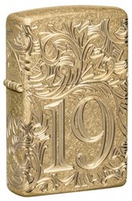 Accendino Zippo 1932 Ottone Oro Con Decorative Accendino A Fiamma Per Benzina