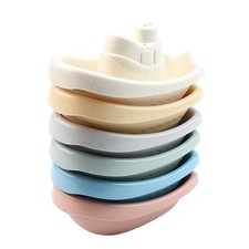 6Pcs Bath Boats Toy Bathing Boats Stackable Bathtime Toys for Birthday Gift
