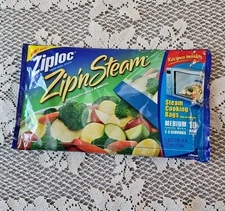 Ziploc Zip'N Steam Medium Cooking Bag Pack of 10 DISCONTINUED NEW SEALED