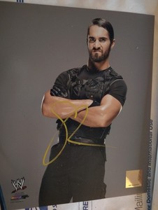 Seth Rollins Signed 8x10 Official Photofile Wwe