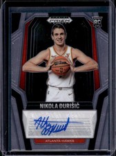 2024-25 Panini Prizm Black Nikola Durisic RC Auto #RS-DUR Hawks Rookie