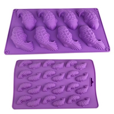 8 Holes/24 Holes Carp Shaped Mousse Moulds Baking Gadgets DIY Cake Clay Moulds