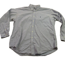 Ralph Lauren Shirt Mens XL Long Sleeve Button Front Plaid Blake Purple Casual