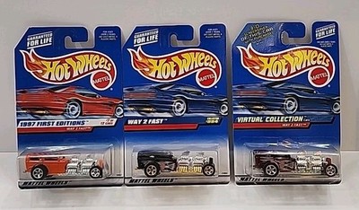 Hot Wheels Lot Of 3 Way 2 Fast, 1997 1st Ed, 1999 Col #994, 2000 Virtual Collect