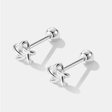 925 Sterling Silver Tiny 6mm Star SCREW BACK STUD EARRINGS Gift F24