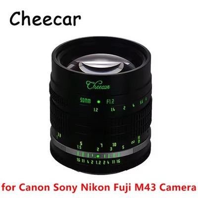 Cheecar 50mm F1.2 APS-C Manual Focus Lens for Canon Sony Nikon Fuji M43 Camera