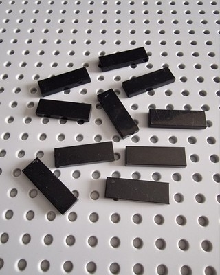 LEGO Fliese Kachel 1x3 Platte 10 Stück Schwarz Black Tile brick 63864 A301