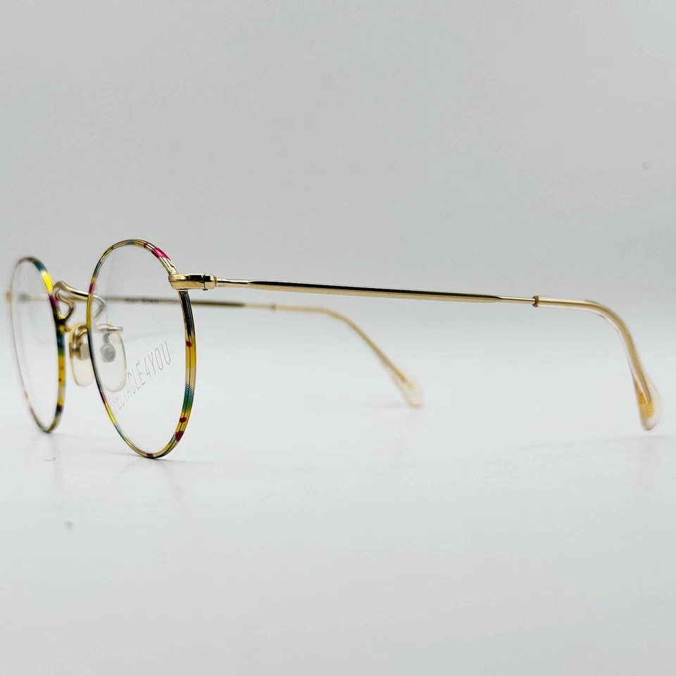 Gafas Panto Mujer Redondas Coloridas Dorado De Colección Años 80 Alemania Nuevo de Lote Antiguo Foto 3 de 4