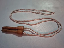 RETRO Red Striped Color Skipping Rope With Wooden Handles