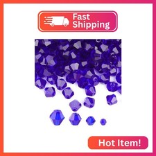 Yholin 400pcs 8mm Bicone Crystal Beads Bulk -Faceted Glass bead,Loose Spacers Be