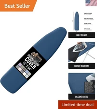 Scorch Resistant Ironing Board Cover & Pad with Extra Thick Padding - Navy 15x54
