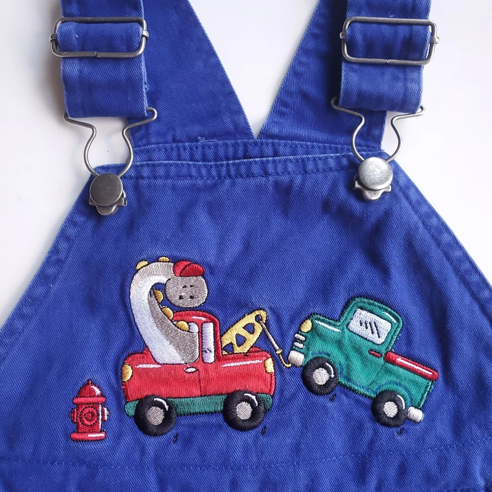 Mono Buster Marrón Años 90 De Colección 18 Meses Remolque Mecánico Dinosaurio Azul Algodón Foto 3 de 4