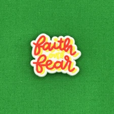 Faith Over Fear Shoe Clog Charm Christian Jesus Christ Compatible with Croc