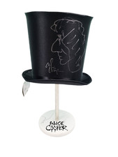 Alice Cooper Autographed Tophat Full Sketch & Display Stand Exact Video Proof