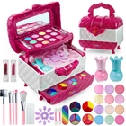 Kids Washable Makeup Set Girls Pretend Makeup Kit Princess Toy Gift