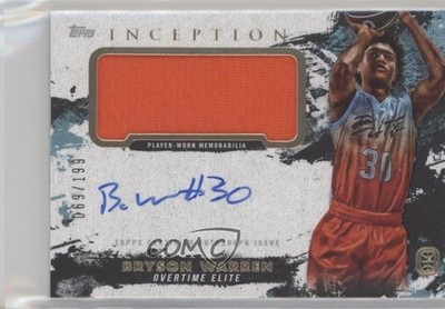 2021 Topps Inception OTE Overtime Elite Cards /199 Bryson Warren Patch Auto 3hd