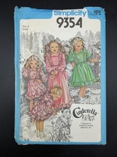Simplicity 9354 Cinderella Clothing Child's Dress Two Lengths Size 6