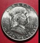 1948D US Franklin SILVER Half Dollar! "Denver Mint"! Choice Uncirculated Details