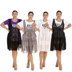 Nouvelle Women Plus Size Sheer Mesh Tulle Tshirt Dress Kill Them Kindness Slogan