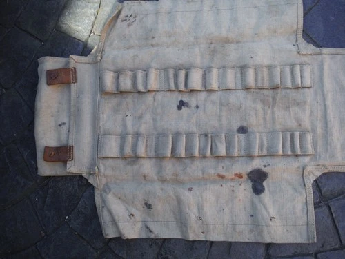 VINTAGE LARGE CANVAS TOOL ROLL WW2 DATED 1940 LEATHER STRAPS MILITARY CAR TANK