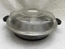 Vintage GUARDIAN Service Cast Aluminum Round Casserole + Glass Lid