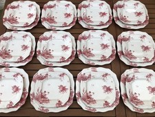 Service de 24 assiettes en porcelaine décor Toile de Jouy Maison du Monde
