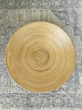 Natural Bamboo 12" Display Dish Wood Fruit Bowl Decorative Decor