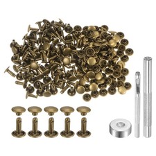 100 Sets Leather Rivets 10 x 8mm Metal with 3 Setter Tools Bronze