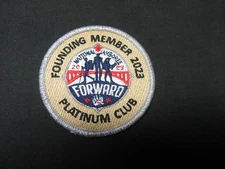 2023 National Jamboree Platinum Club Founding Member Patch, Silver Mylar Bdr  K2