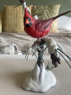 WINTERS JEWEL  by Bob Guge Danbury Mint Collection Cardinal Bird 8 3/8  High