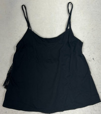 Adore Me Babydoll Two Piece Jet Black Lace Sleeveless Round Neck Womens Size M