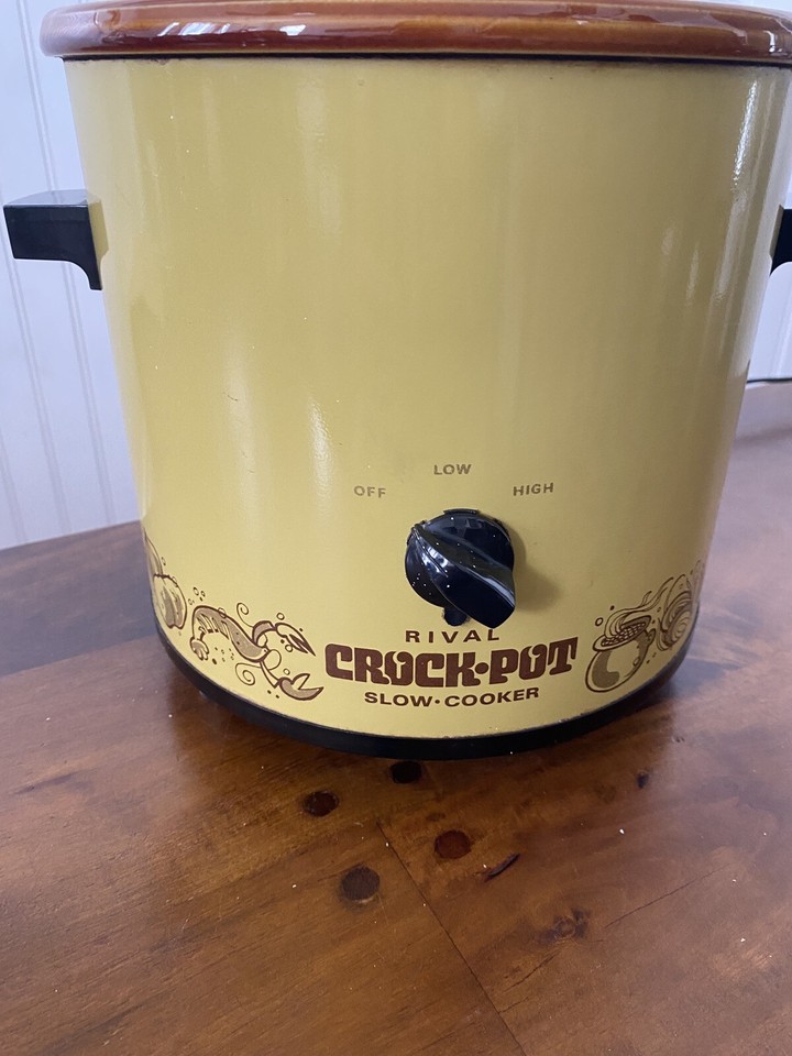 Vintage Retro Rival Crock Pot Mustard Yellow 3100/2 Slow Electric ...