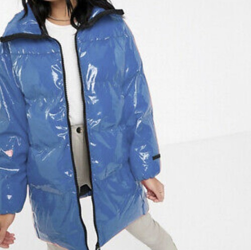Juicy Couture Black Label Womens Oversized Down Puffer Coat Blue M