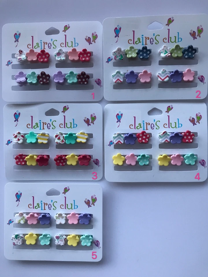 12 Claire's Baby Girl kids Small mini flower Styling Hair clips Clamps Claws  - Image 2 of 4