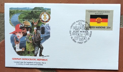 GDR EAST GERMANY FLAG STAMP   1988 FLEETWOOD CACHET FDC VF UNADDRESSED