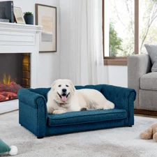 Dog Bed Sofa Foam Dog Pet Dog Couch for Medium and Large Dogs Blue For 250lbs