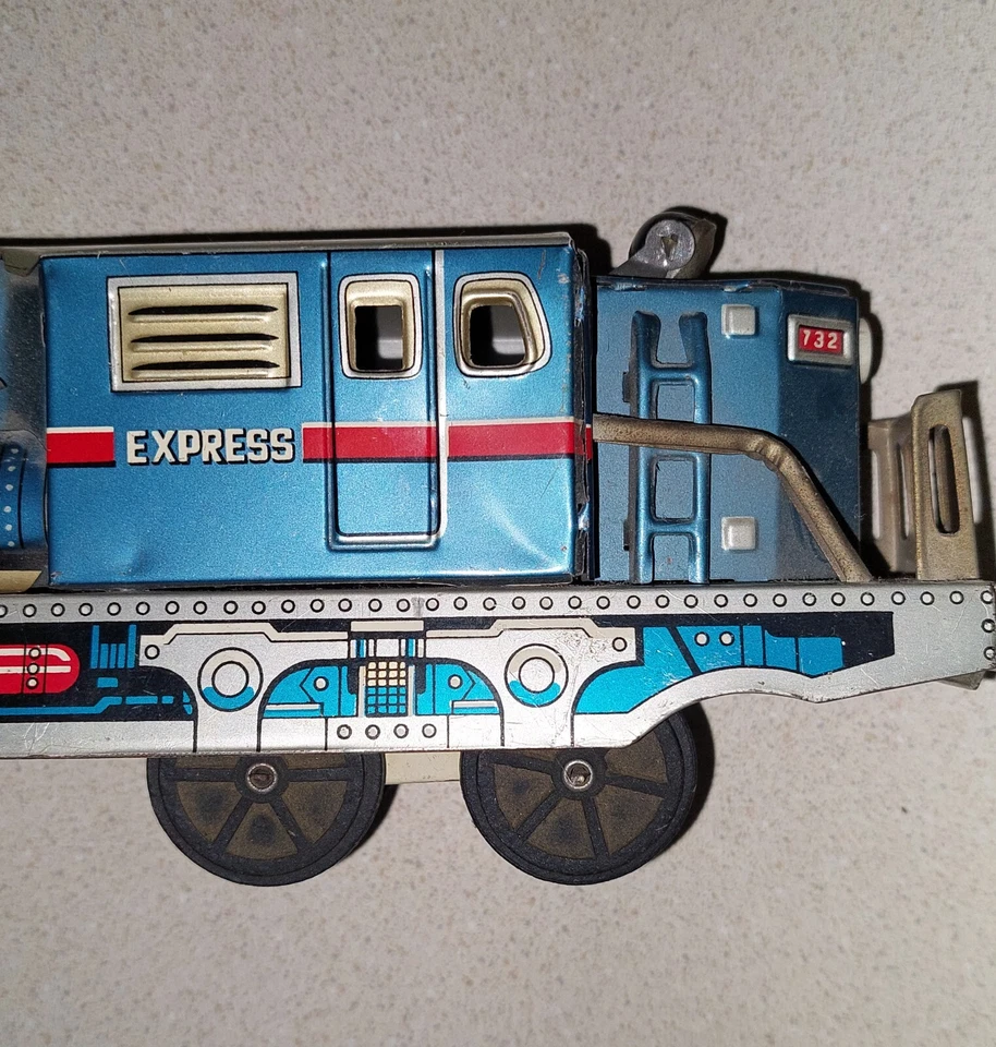 Juguete de fricción mecánica TIN de colección TREN Mountain Express FUNCIONANDO AÑOS 60 LITOGRAFÍA Foto 3 de 4