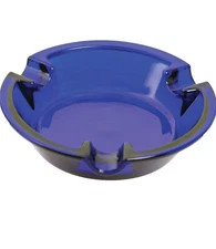 6.5” Round Blue Glass Cigar Ashtray