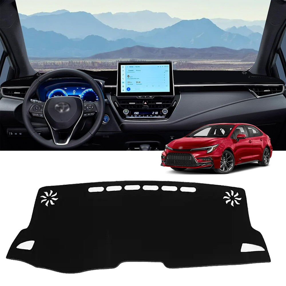 Black Dashboard Protector Mat for Toyota Corolla 2019-2024 Dash Cover Pad