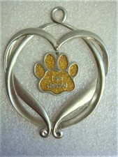 PAW PRINT "I Am Blessed" METAL ORNAMENT from Animal Rescue