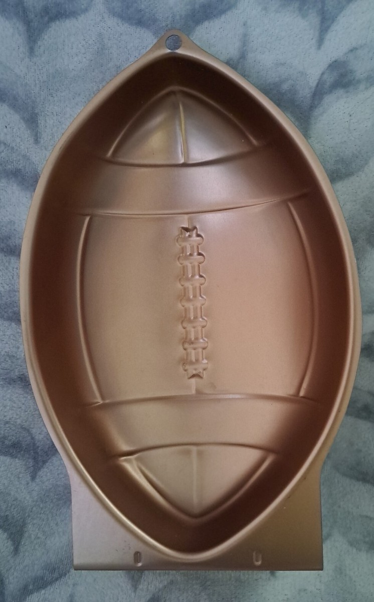 Football Cake Pan 3D Aluminum Baking Mold Bronze Copper WILTON