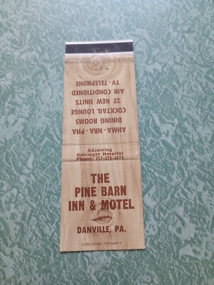 Vintage Matchbook Collectible Ephemera D25 Danville Pennsylvania Pine Barn