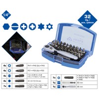 KS Tools Brilliant Bit-Satz Mit Bit-Umschaltratsche 32-Tlg Umschaltratsche