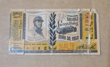 MAY 30TH, 1950 WINNER INTERNATIONAL 500 MILE SWEEPSTAKES TICKET STUB FAIR 