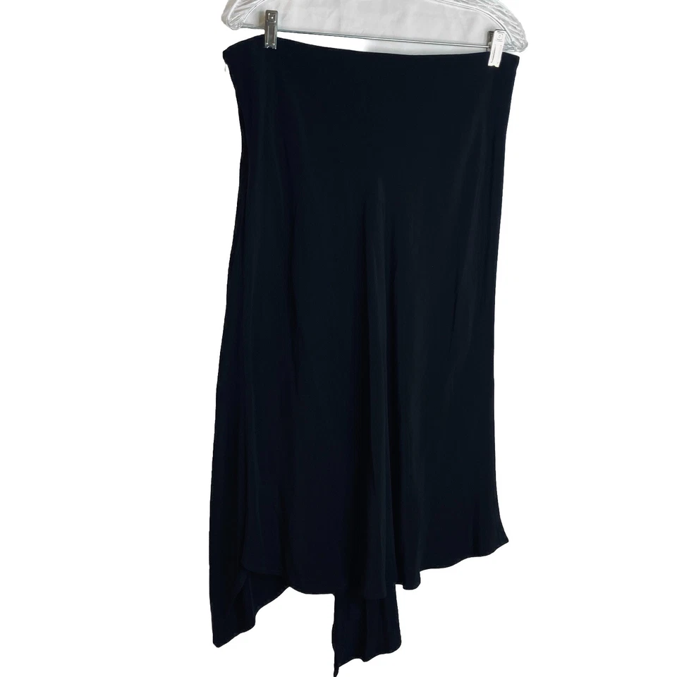Falda negra 100 % seda Bloomingdale's para mujer talla 14 (32x32) asimétrica Foto 2 de 4