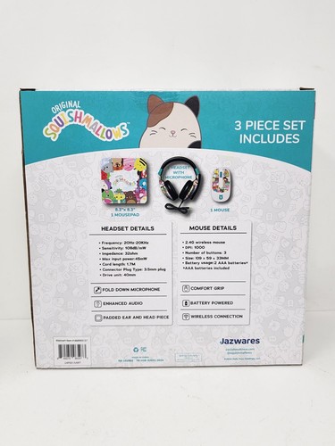 Squishmallow Headsets with Microphone, Wireless Mouse & Mousepad Set New - Picture 4 of 6