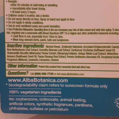 New lot of 2 Alba Botanica Sunscreen Broad Spectrum Hawaiian SPF50 Coconut s6 - Picture 4 of 6